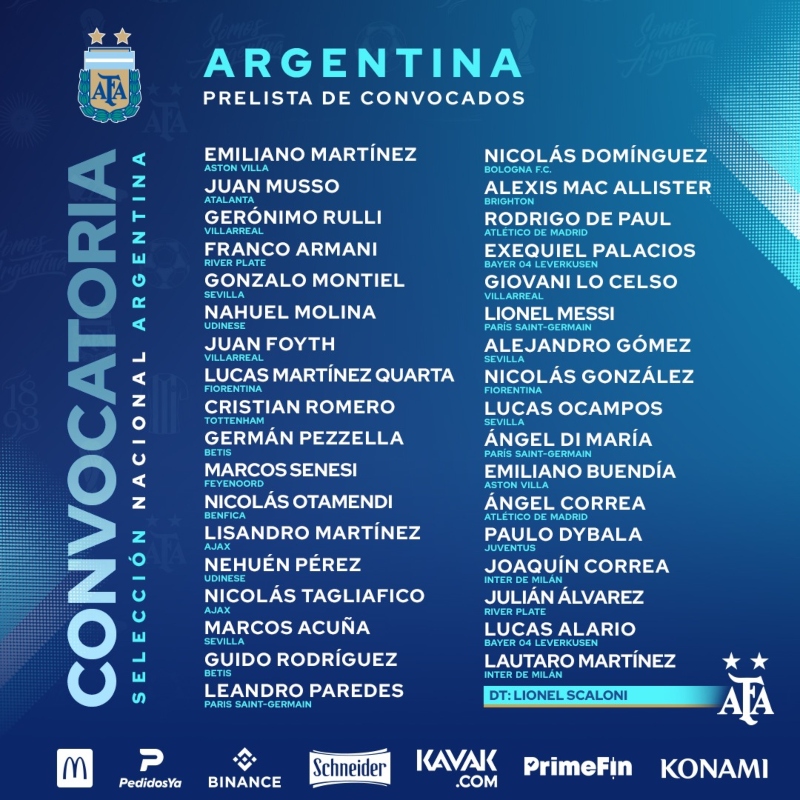 Senesi - Convocados Finalissima