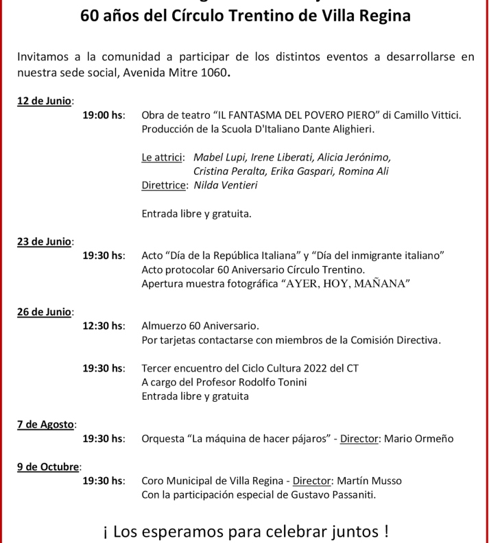 Eventos - Aniversario Circulo Trentino